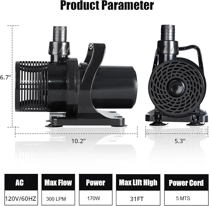 bomba sumergible 300 lpm 170w 120v 10 mts