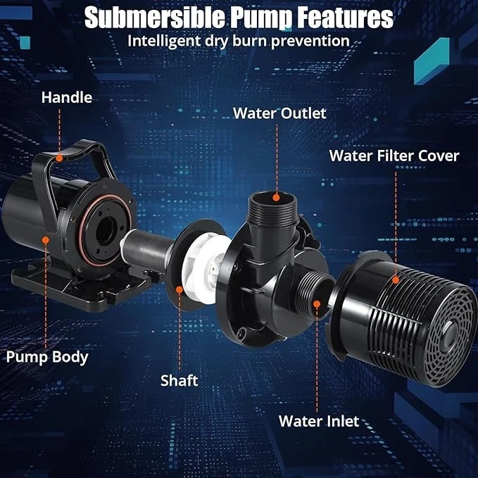 Bomba de agua sumergible 170w 120v 300LPM 10MTS para fuentes de agua cascadas - Imagen 4